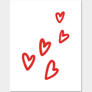cute red hearts Posters and Art